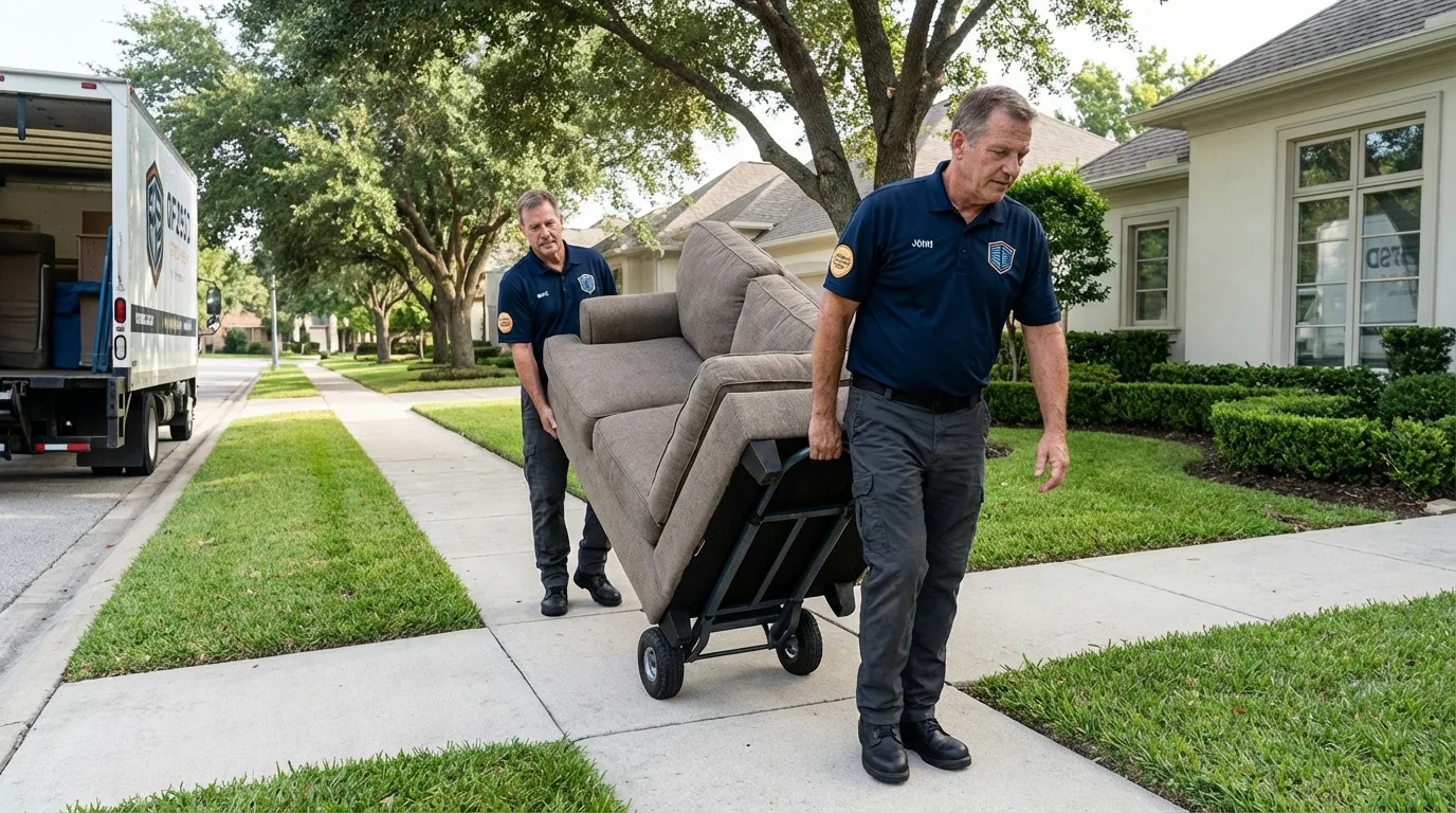 Local residential moving crew loading furniture in Shepherdsville, KY